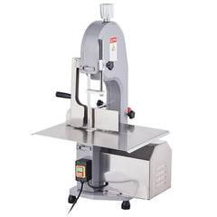 Commercial Electric Meat Bandsaw, 1500W Stainless Steel Countertop Bone Sawing Machine, Workbeach 19.3" x 15", 0.16-7.9 Inch Cutting Thickness, Frozen Meat Cutter with 6 Blades for Rib Pork Beef