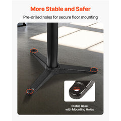 Bench Grinder Stand, Bench Grinder Vise Floor Pedestal with 31.5 x 25.4 cm Mounting Plate, Height-Adjustable Pedestal Stand with Grinding Wheel Storage Compartment & Heavy-Duty Cast Iron Base