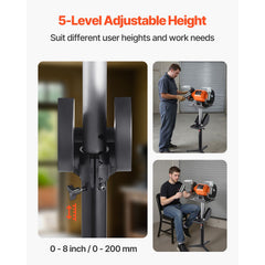 Bench Grinder Stand, Bench Grinder Vise Floor Pedestal with 31.5 x 25.4 cm Mounting Plate, Height-Adjustable Pedestal Stand with Grinding Wheel Storage Compartment & Heavy-Duty Cast Iron Base