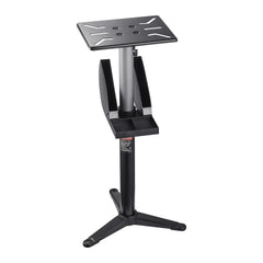 Bench Grinder Stand, Bench Grinder Vise Floor Pedestal with 31.5 x 25.4 cm Mounting Plate, Height-Adjustable Pedestal Stand with Grinding Wheel Storage Compartment & Heavy-Duty Cast Iron Base