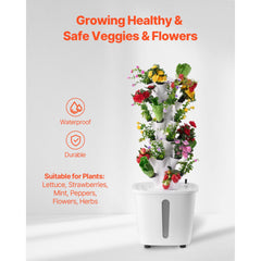 Hydroponic Growing System, 30 Pods Vertical 6 Tiers Hydroponic Tower, Home Hydronic Garden with Water Pump & Timer, Water Circulation Plants Germination Kit for Indoor Herbs Fruits & Vegetables