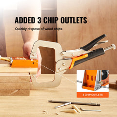 Pocket Hole Jig Kit, 34 Pcs Pocket Hole Jig System with C-clamp, Fixture, Step Drills, Wrenches, Drill Stop Rings, Square Drive Bits, Toolbox, for DIY Carpentry Projects, Adjustable