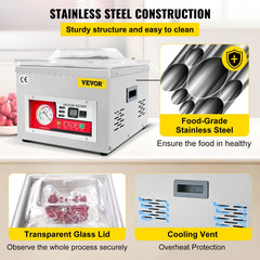 Chamber Vacuum Sealer Vacuum Packaging Machine 6.5 cbm/h Pump Rate 220V