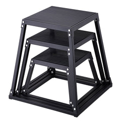 Plyometric Jump Boxes, 12/18/24 Inch Plyo Box, Platform and Jumping Agility Box, Anti-Slip Fitness Exercise Step Up Box Set for Home Gym Training, Conditioning Strength Training, Black