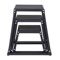 Plyometric Jump Boxes, 12/18/24 Inch Plyo Box, Platform and Jumping Agility Box, Anti-Slip Fitness Exercise Step Up Box Set for Home Gym Training, Conditioning Strength Training, Black