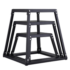 Plyometric Jump Boxes, 12/18/24 Inch Plyo Box, Platform and Jumping Agility Box, Anti-Slip Fitness Exercise Step Up Box Set for Home Gym Training, Conditioning Strength Training, Black