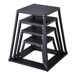 Plyometric Jump Boxes, 12/18/24/30 Inch Plyo Box, Platform and Jumping Agility Box, Anti-Slip Fitness Exercise Step Up Box Set for Home Gym Training, Conditioning Strength Training, Black
