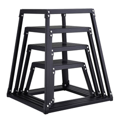 Plyometric Jump Boxes, 12/18/24/30 Inch Plyo Box, Platform and Jumping Agility Box, Anti-Slip Fitness Exercise Step Up Box Set for Home Gym Training, Conditioning Strength Training, Black