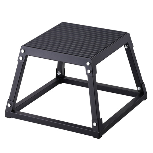 Plyometric Jump Box, 12 Inch Plyo Box, Steel Plyometric Platform and Jumping Agility Box, Anti-Slip Fitness Exercise Step Up Box for Home Gym Training, Conditioning Strength Training, Black