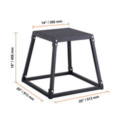 Plyometric Jump Box, 18 Inch Plyo Box, Steel Plyometric Platform and Jumping Agility Box, Anti-Slip Fitness Exercise Step Up Box for Home Gym Training, Conditioning Strength Training, Black