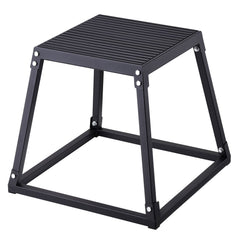 Plyometric Jump Box, 18 Inch Plyo Box, Steel Plyometric Platform and Jumping Agility Box, Anti-Slip Fitness Exercise Step Up Box for Home Gym Training, Conditioning Strength Training, Black