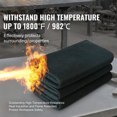 Carbon Felt Welding Blanket 4 Pack, 37" x 36" Flame Retardant Welding Blanket, Up To 1800°F Heat Resistant Blanket Set, Cuttable Carbon Fiber Fire Retardant Insulation Welding Mat Pad