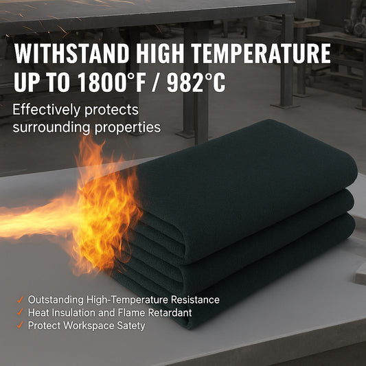 Carbon Felt Welding Blanket 4 Pack, 37" x 36" Flame Retardant Welding Blanket, Up To 1800°F Heat Resistant Blanket Set, Cuttable Carbon Fiber Fire Retardant Insulation Welding Mat Pad