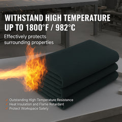 Carbon Felt Welding Blanket 4 Pack, 37" x 36" Flame Retardant Welding Blanket, Up To 1800°F Heat Resistant Blanket Set, Cuttable Carbon Fiber Fire Retardant Insulation Welding Mat Pad