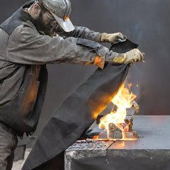 Carbon Felt Welding Blanket 4 Pack, 37" x 36" Flame Retardant Welding Blanket, Up To 1800°F Heat Resistant Blanket Set, Cuttable Carbon Fiber Fire Retardant Insulation Welding Mat Pad