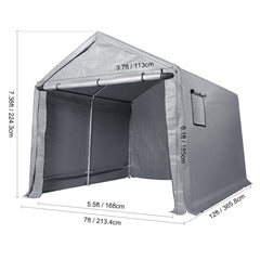 Protable Stotage Shelter Garage Stotage Shed 7 x 12 x 7.36ft & Zipper Door
