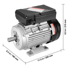 0.75KW Electric Motor 1400 rpm, AC 220~240V 5.45A, 80, B3 Frame, Air Compressor Motor Single Phase, 19mm Keyed Shaft, CW/CCW Rotation for Agricultural Machinery and General Equipment