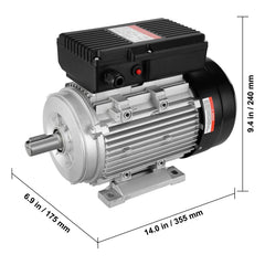 2.2KW Electric Motor 2800 rpm, AC 220~240V 13.8A, 90L, B3 Frame, Air Compressor Motor Single Phase, 24mm Keyed Shaft, CW/CCW Rotation for Agricultural Machinery and General Equipment