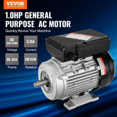 2.2KW Electric Motor 2800 rpm, AC 220~240V 13.8A, 90L, B3 Frame, Air Compressor Motor Single Phase, 24mm Keyed Shaft, CW/CCW Rotation for Agricultural Machinery and General Equipment