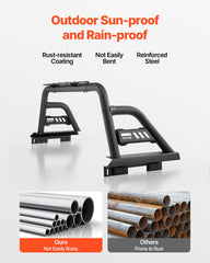 Truck Bed Roll Bar Universal Chase Rack for Full-Size Pickup Carbon Steel