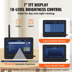 7-in-1 Wi-Fi Weather Station 177.8 mm TFT Display Wireless Outdoor Sensor