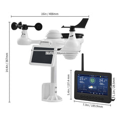 7-in-1 Wi-Fi Weather Station 177.8 mm TFT Display Wireless Outdoor Sensor