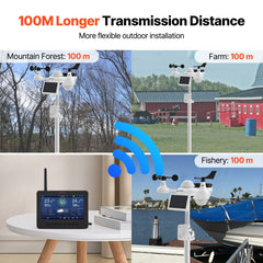 7-in-1 Wi-Fi Weather Station 177.8 mm TFT Display Wireless Outdoor Sensor