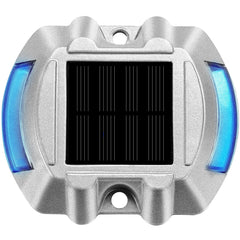 Driveway Lights 16-Pack, Solar Driveway Lights with Switch Button, Solar Deck Lights Waterproof, Wireless Dock Lights 6 LEDs for Path Warning Garden Walkway Sidewalk Steps, LED Bright Blue