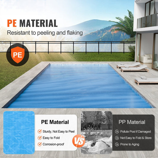 Solar Pool Cover, 24 x 12 ft Rectangle Solar Blanket for Pools, Inground Above Ground Swimming Pool Solar Cover, 8 mil Solar Covers Blue
