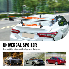 GT Wing Car Spoiler, 53.1 inch Universal Spoiler with Double Deck, Adjustable Lightweight Aluminum, Car Rear Spoiler Wing, Racing Spoiler BGW/JDM Drift Black