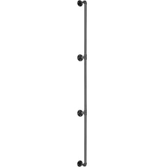 Pipe Stair Handrail, 11FT Staircase Handrail, 440LBS Load Capacity Carbon Steel Pipe Handrail, Industrial Pipe Handrail with Wall Mount Support, Round Corner Wall Handrailing for Indoor, Outdoor