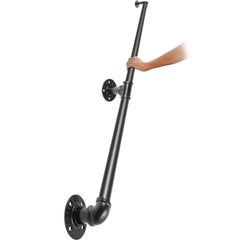 Pipe Stair Handrail Staircase Handrail 4 FT Carbon Steel for Wall Mount
