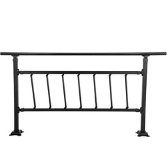 Iron Handrail Stair Railing Hand Rail Kit 1-4 Steps Outdoor Black w/ Bars