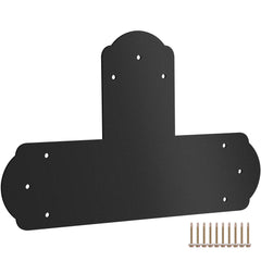 Black T Mending Plate T-shape 8 PCs 6" Flat Connector Post to Beam Bracket