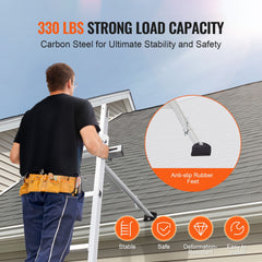 Ladder Stabilizer, Adjustable Feet Extension Ladder Standoff, Heavy Duty Wall Ladder Accessories for Roof Gutter, Easy to Use & Wide Adaptability & Anti-slip Rubber Feet, 330 lbs Weight Rating