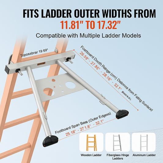Ladder Stabilizer, Adjustable Feet Extension Ladder Standoff, Heavy Duty Wall Ladder Accessories for Roof Gutter, Easy to Use & Wide Adaptability & Anti-slip Rubber Feet, 330 lbs Weight Rating