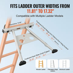 Ladder Stabilizer, Adjustable Feet Extension Ladder Standoff, Heavy Duty Wall Ladder Accessories for Roof Gutter, Easy to Use & Wide Adaptability & Anti-slip Rubber Feet, 330 lbs Weight Rating