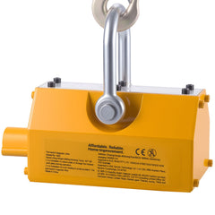 Permanent Magnetic Lifter, 600 kg Pulling Capacity, Heavy Duty N42 Neodymium Lifting Magnet with Release Handle and Steel Hook, Used in Shop Crane and Hoist, for Lifting Plate Steel, Board