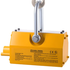 Permanent Magnetic Lifter, 1000 kg Pulling Capacity, Heavy Duty N42 Neodymium Lifting Magnet with Release Handle and Steel Hook, Used in Shop Crane and Hoist, for Lifting Plate Steel, Board