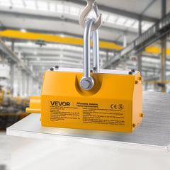 Permanent Magnetic Lifter, 1000 kg Pulling Capacity, Heavy Duty N42 Neodymium Lifting Magnet with Release Handle and Steel Hook, Used in Shop Crane and Hoist, for Lifting Plate Steel, Board