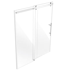 Frameless Shower Door 58-59" x 75" SGCC Tempered Glass 5/16" Chrome