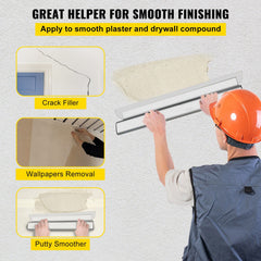 Skimming Blade,40 inch Smoothing Knife, European Stainless Steel Construction Knife, Aluminum Blade Profile Smoothing Knockdown Spatula for Gyprock/Drywall/Wall-Board