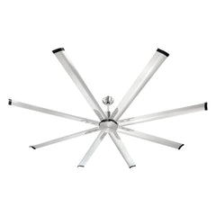 213 cm Ceiling Fan No Light, 6-Speed Remote Control, Aluminum 8-Blade, Reversible DC Motor, Modern Low Profile Flush Mount Fan for Bedroom, Living Room, Patio, Indoor/Outdoor, Brushed Nickel