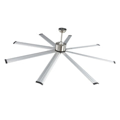 213 cm Ceiling Fan No Light, 6-Speed Remote Control, Aluminum 8-Blade, Reversible DC Motor, Modern Low Profile Flush Mount Fan for Bedroom, Living Room, Patio, Indoor/Outdoor, Brushed Nickel