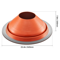 Metal Roof Pipe Flashing Boot Fits 254-483 mm Pipe High Temp Red Silicone