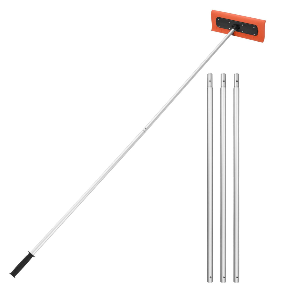 Snow Roof Rake, 45cm Foam Blade, 2.25-5.62 m Adjustable Roof Snow Scraper, Extension Tubes & Non-Slip Handle, Lightweight Snows Removal Tool for House Leaves Debris Clearing