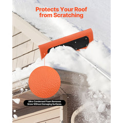 Snow Roof Rake, 45cm Foam Blade, 2.25-5.62 m Adjustable Roof Snow Scraper, Extension Tubes & Non-Slip Handle, Lightweight Snows Removal Tool for House Leaves Debris Clearing