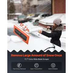  Snow Roof Rake, 1.2m Long Reach Car Roof Snow Scraper, 45cm Foam Blade for No Scratches, Non-Slip Handle, Lightweight Snows Removal Tool for Vehicle Garage Rooftop Leaves Debris Clearing