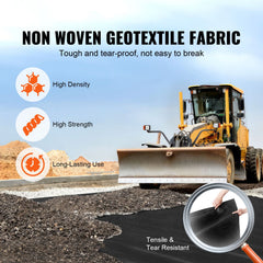Non Woven Geotextile Fabric Under Gravel, 6x100FT 8OZ Driveway Fabric Landscape Fabric, Heavy Duty Weed Barrier Fabric, Ground Cover Weed Control Fabric, French Drains Drainage Fabric, Black