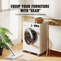 Heavy Duty Furniture Appliances Rollers, 660 lbs Total Load, Extendable Appliance Rollers Mobile Washing Machine Base, Fridge Stand Dolly Movers for Refrigerators, Dryers, Dishwashers, White
